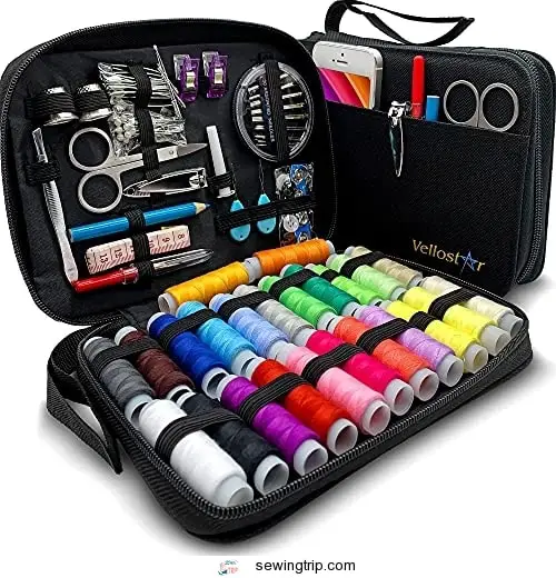 VelloStar Sewing KIT for Adults - Over 100 Easy to Use Sewing Supplies  24-Color Threads, a Needle...