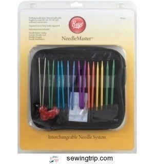 Needlemaster 40-Piece Interchangeable Aluminum Knitting Set Multi-Colored