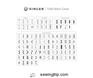 SINGER 7258 stitch chart