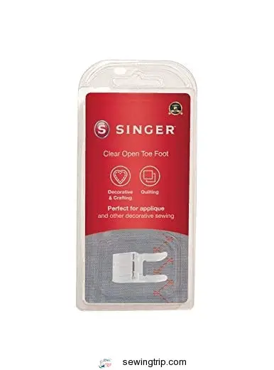 SINGER | Open Toe Foot Presser Foot, Underside Groove Allows Dense Stitches, Ribbons  Trims to Feed...