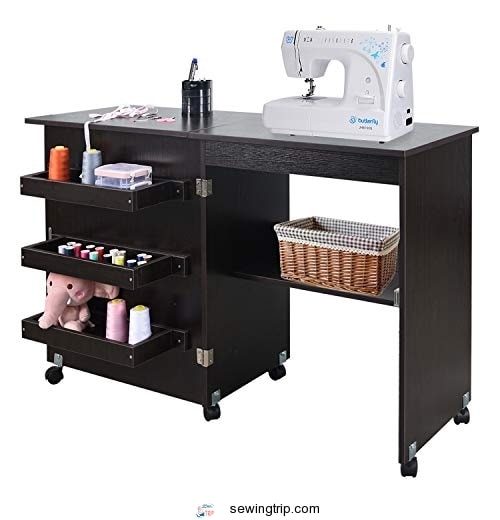 NSdirect Sewing Table, Folding Sewing Craft CartSewing Cabinet Miscellaneous Sewing Kit Art Desk...