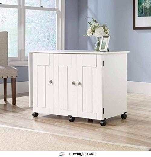 Soft White Sauder Sewing and Craft Table, Multiple Finishes plenty of room for your equipment and...