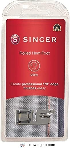 SINGER | Narrow Rolled Hem Foot for Low-Shank Sewing Machines, 1/8 Inch Hem, Light to Medium Weight...