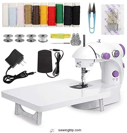 MinRi Mini Sewing Machine with Upgrade Extension Table Adjustable Double Threads and Two Speeds...