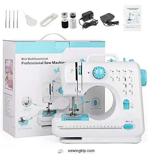 Mini Sewing Machine for Begginers Portable Electric Crafting Mending Machine with 12 Built-in...