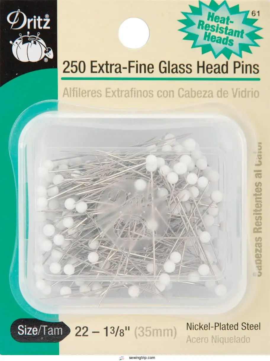 Dritz 61 Glass Head Pins,
