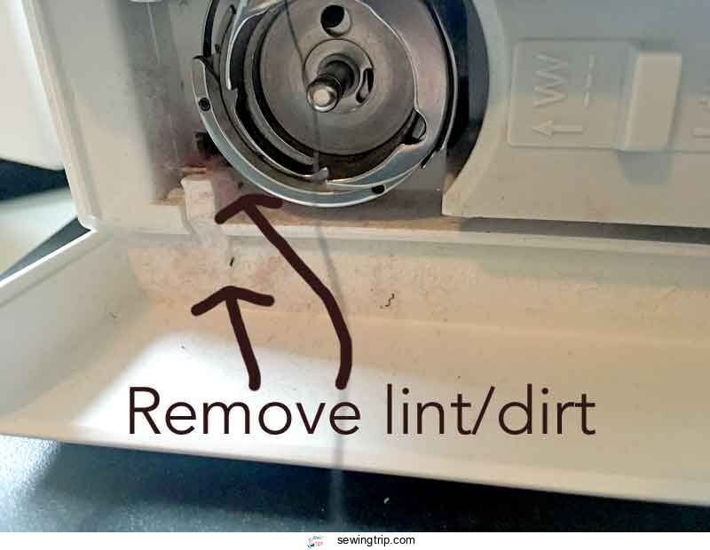 Sewing Machine Bobbin Problems | 11 Issues & solutions 4 Lint and dirt on the bobbin