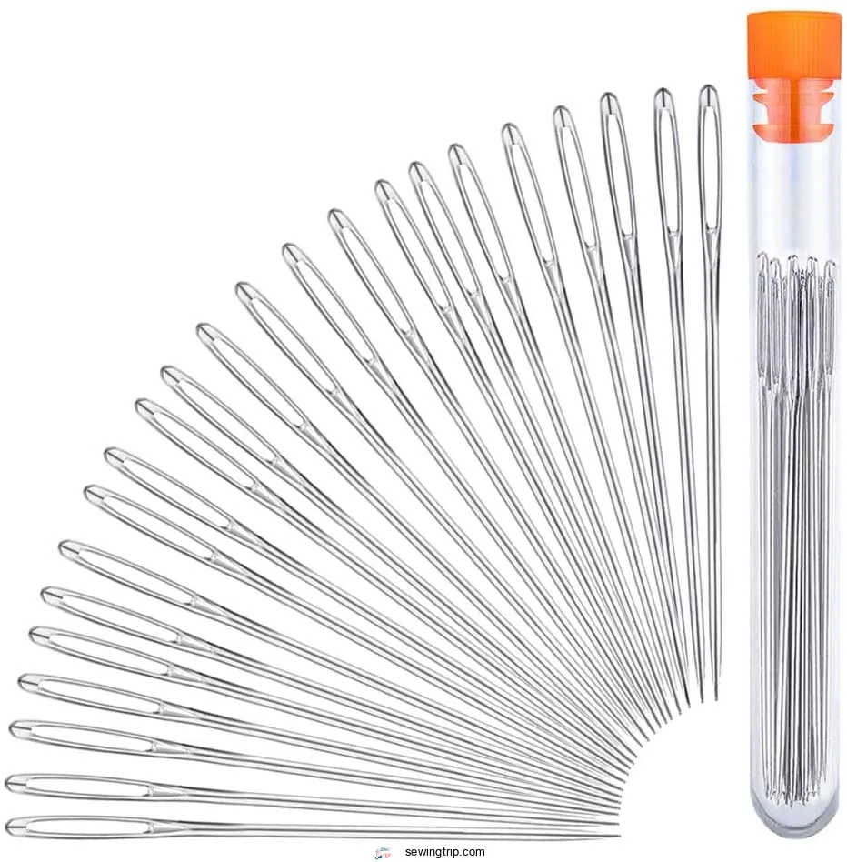 Large Eye Sewing Needles, 2.56-inch