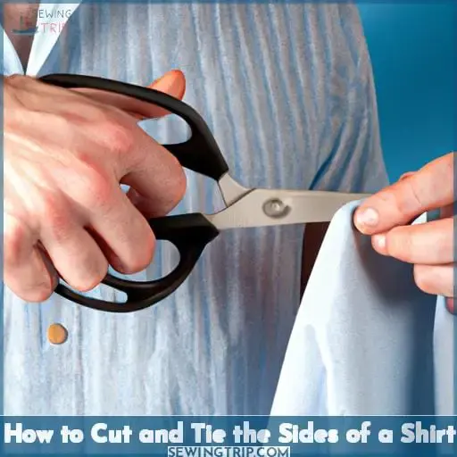how to cut and tie the sides of a shirt