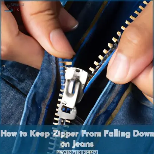 how to keep zipper from falling down on jeans