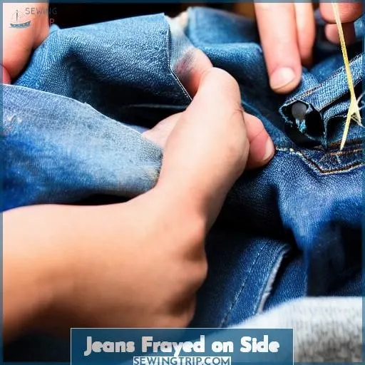 Jeans Frayed on Side