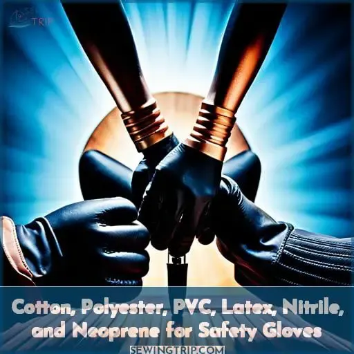 Cotton, Polyester, PVC, Latex, Nitrile, and Neoprene for Safety Gloves