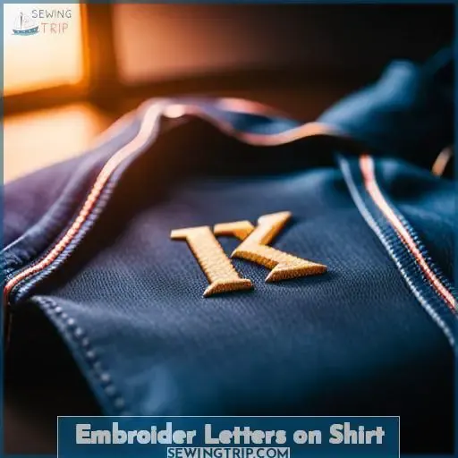 embroider letters on shirt