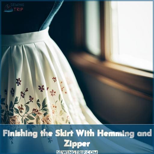 Finishing the Skirt With Hemming and Zipper Finishing the Skirt With Hemming and Zipper