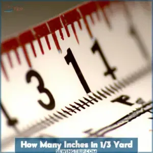 how many inches in 1/3 yard