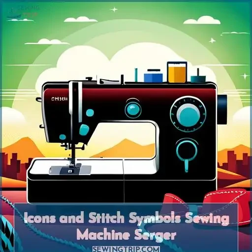 icons and stitch symbols sewing machine serger