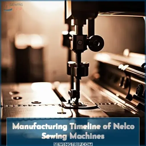 Manufacturing Timeline of Nelco Sewing Machines