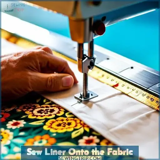 Sew Liner Onto the Fabric