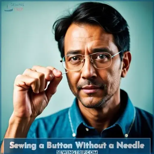 Sewing a Button Without a Needle