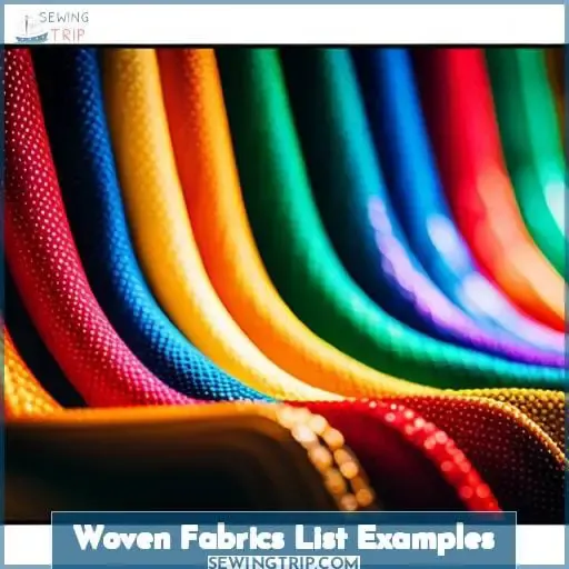 woven fabrics list examples