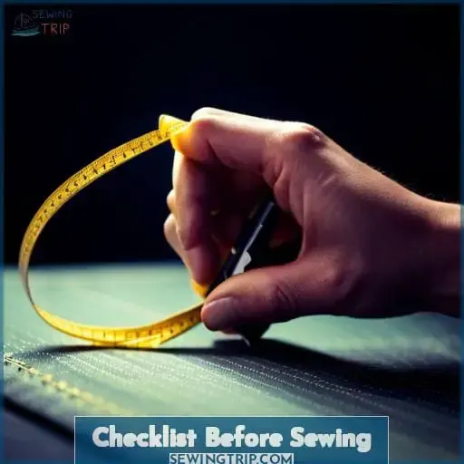 Checklist Before Sewing