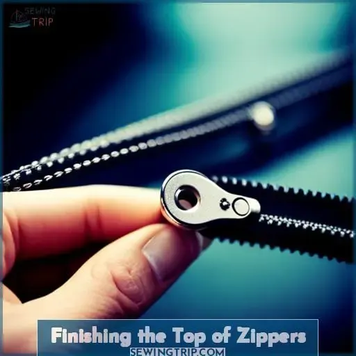 Finishing the Top of Zippers