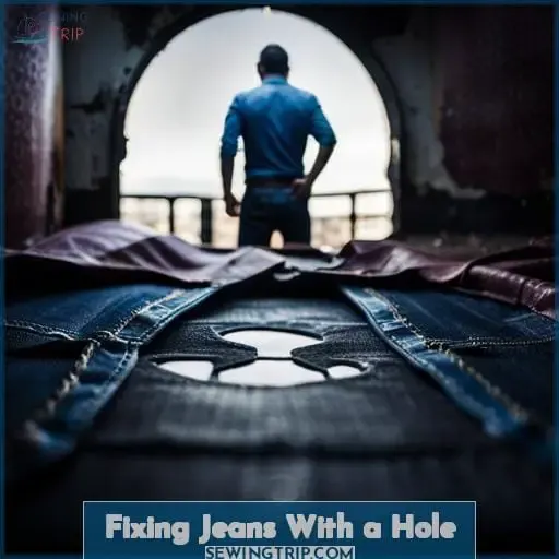 Fixing Jeans With a Hole