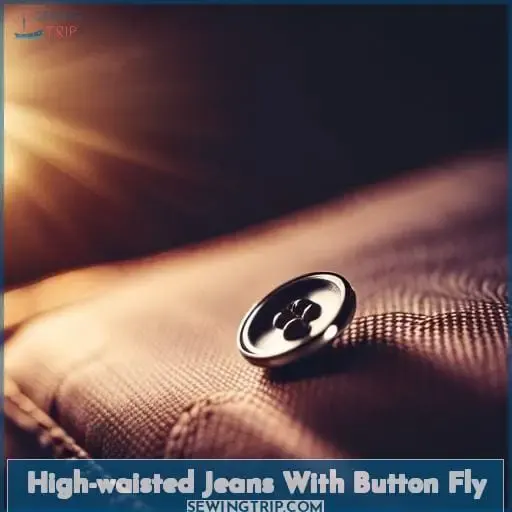 High-waisted Jeans With Button Fly