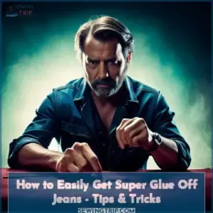 how to get super glue off jeans