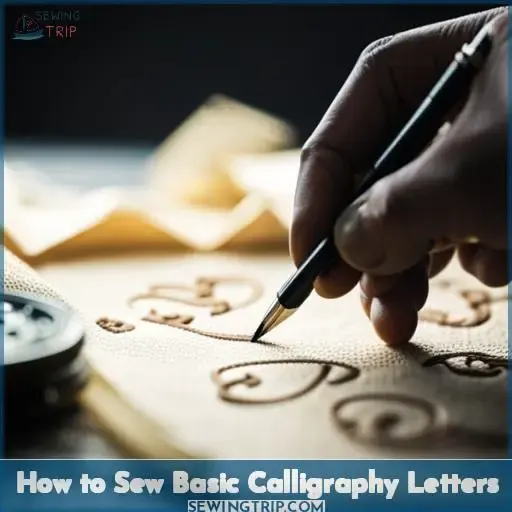 How to Sew Basic Calligraphy Letters