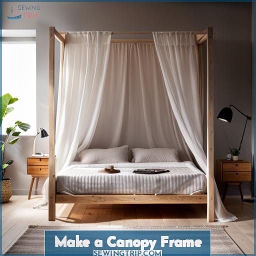 How To Make A Dreamy DIY Bed Canopy On A Budget   Make A Canopy Frame 