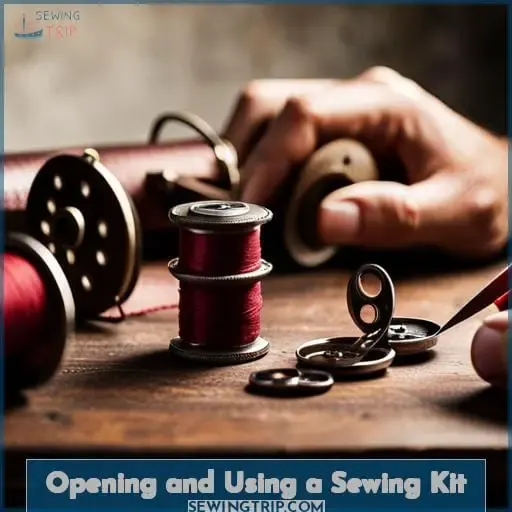 Opening and Using a Sewing Kit