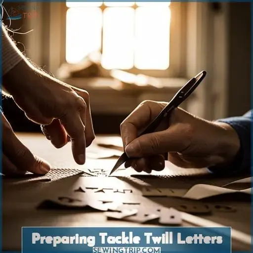 Preparing Tackle Twill Letters