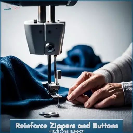 Reinforce Zippers and Buttons