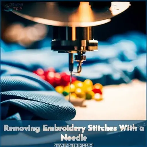 Removing Embroidery Stitches With a Needle