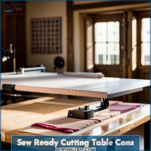 Sew Ready Cutting Table Cons