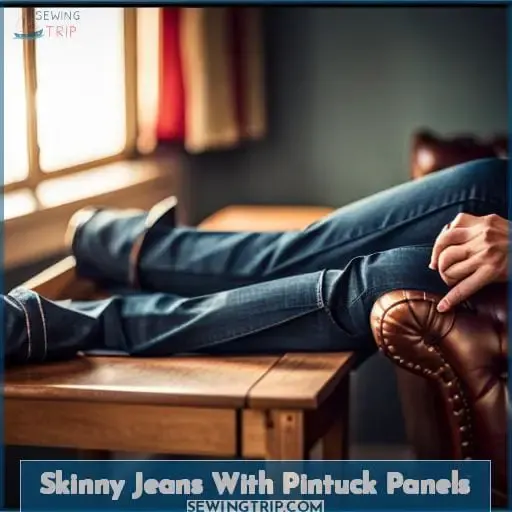 Skinny Jeans With Pintuck Panels