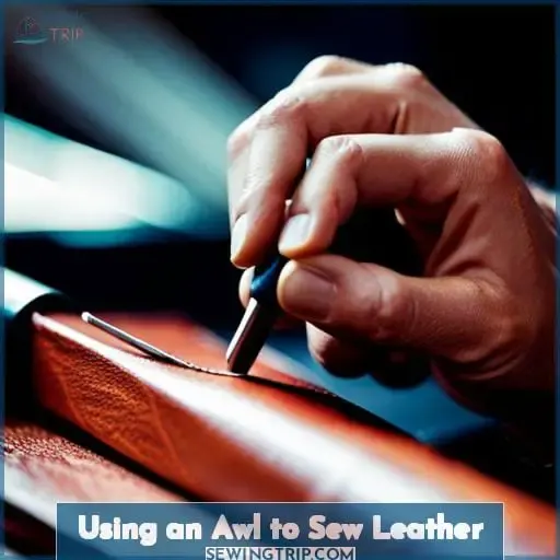 Using an Awl to Sew Leather