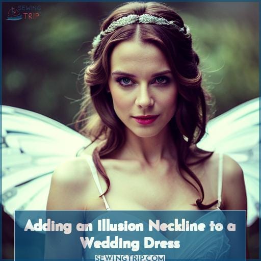 Adding an Illusion Neckline to a Wedding Dress