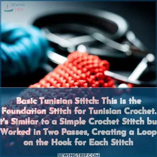 Basic Tunisian Stitch: This is the Foundation Stitch for Tunisian Crochet. It
