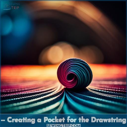 -- Creating a Pocket for the Drawstring