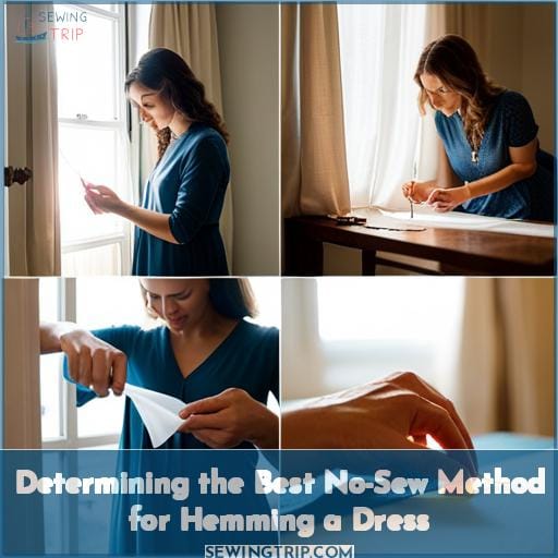 Determining the Best No-Sew Method for Hemming a Dress