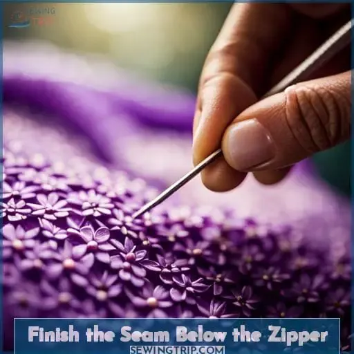 Finish the Seam Below the Zipper