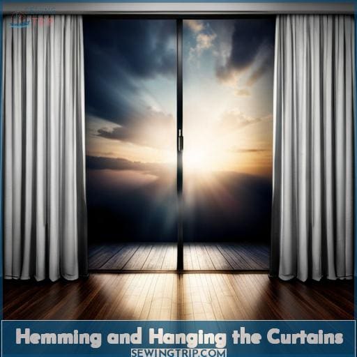Hemming and Hanging the Curtains