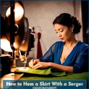 how to hem a skirt with a serger
