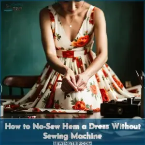 how to no sew hem a dress