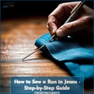 how to sew a run in jeans