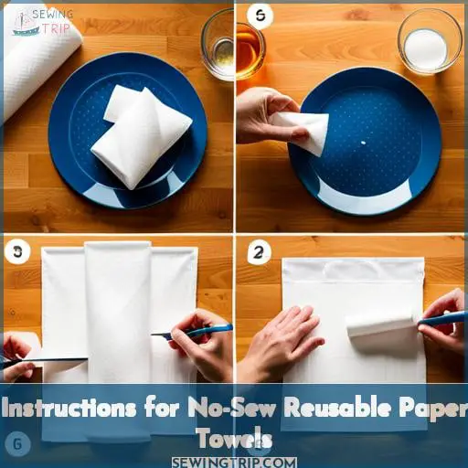 Instructions for No-Sew Reusable Paper Towels