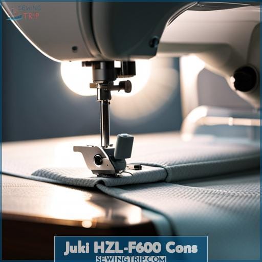 Juki HZL-F600 Cons
