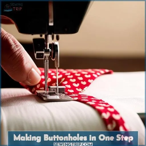 Making Buttonholes in One Step